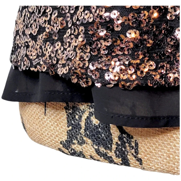 ONE LOVE CLOTHING Women's Regular Bronze Sequin Chiffon Dressy Tank Size Small - Picture 8 of 14